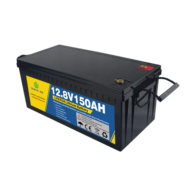 12V 150Ah Lithium Battery LiFePO4 Phosphate Fast Charging Rechargeable Deep Cycle Battery with Built-in BMS Perfect for RV, Mari