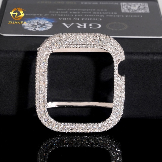 Custom Made Fully Iced Out Bezel 925 Silver 45mm Hip Hop Moissanite Diamonds Watch Case