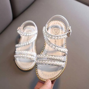 NOVEDAD DE VERANO 2024, zapatos de princesa con punta abierta de verano dulce, sandalias con perlas para niñas, zapatos para todos los días para niñas - Product Image 1