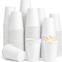 Gobelets à café en papier 12 oz, lot de 100, blancs, jetables, biodégradables, résistants à la chaleur, étanches, robustes, pour la maison/les petits mariages