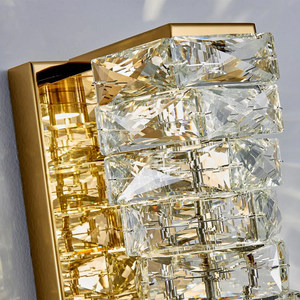 Aplique de pared dorado moderno con luces de cristal de pared para dormitorio lampara de pared de cristal para ba - Product Image 3