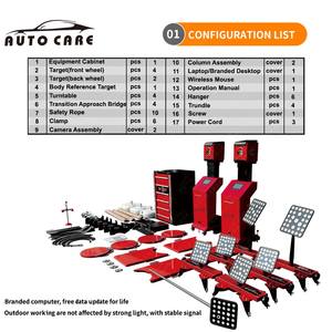 Vente en gros d'usine, kits complets d'alignement des pneus de voiture, de bus et de camion 3D à quatre roues, avec pince et équipement, meilleur prix de vente - Product Image 3