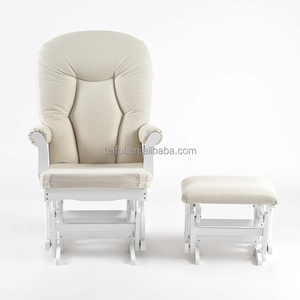 Fauteuil à bascule pour bébé, dossier haut, couleur beige, pour maman allaitant un nouveau-né - Product Image 2