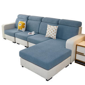 Housse de canapé élastique pour canapé modulaire, anti-poussière, antidérapante, ajustement universel, salon, polyester, rayé, couleur unie - Product Image 3