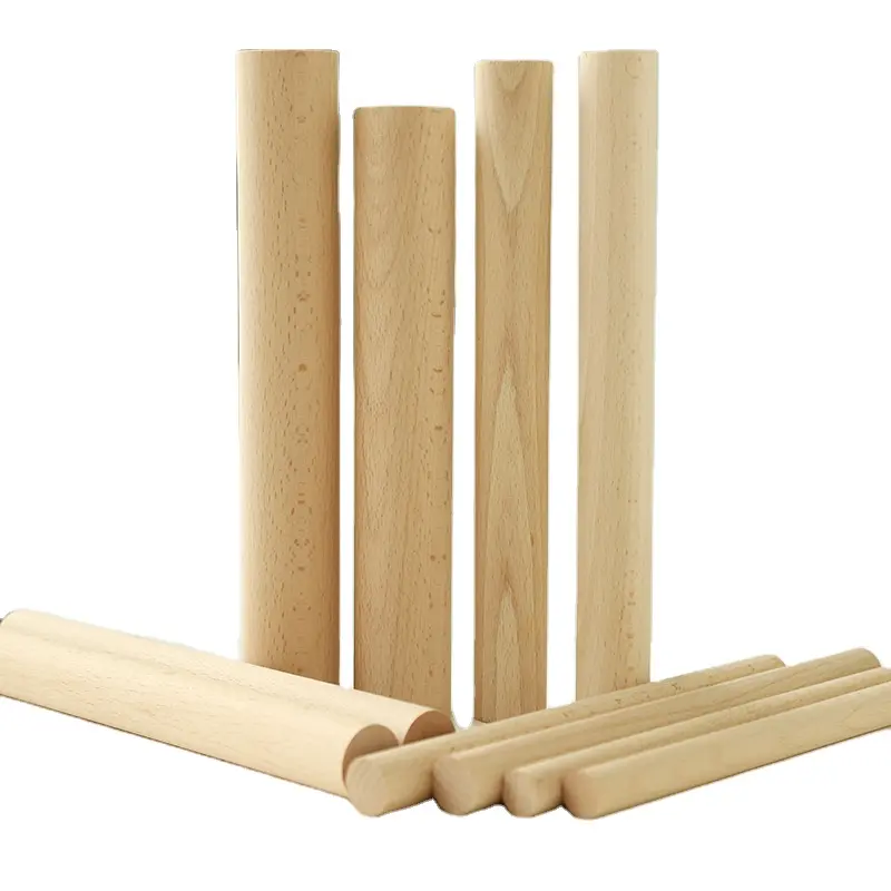 Batang Dowel tongkat bulat pabrik langsung selesai kayu Birch kayu lurus dan halus untuk kerajinan DIY dan ukuran disesuaikan Model