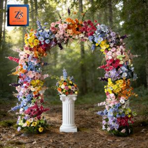 Arche florale colorée <span class=keywords><strong>pour</strong></span> l'entrée <span class=keywords><strong>de</strong></span> mariage, décoration autoportante, arche <span class=keywords><strong>de</strong></span> fleurs artificielles complètes, arbre <span class=keywords><strong>de</strong></span> fleurs d'hortensia, fleurs d'angle - Product Image 1