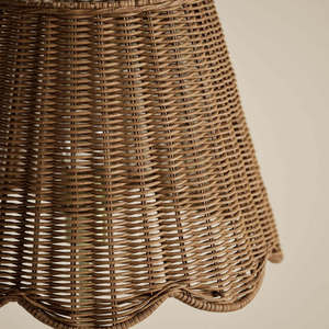 Rattan Floor Lamp Brown Shade Incandescent <b>Light</b> Home Decor <b>Pull</b> String Switch Retro Style - Product Image 5