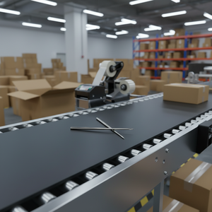 Máquina de Grapado Elástico Semiautomática Industrial de Acero Inoxidable de Alta Calidad, sin Cuchillas, con Motor Neumático para Botellas de Plástico - Product Image 1