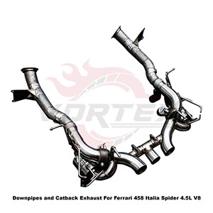 Vortex SS304 Valved Exhaust System Heat Shield Downpipes for Ferrari 458 Italia Spider 4.5L V8 Direct Fit Tuning <b>Kits</b> - Product Image 2