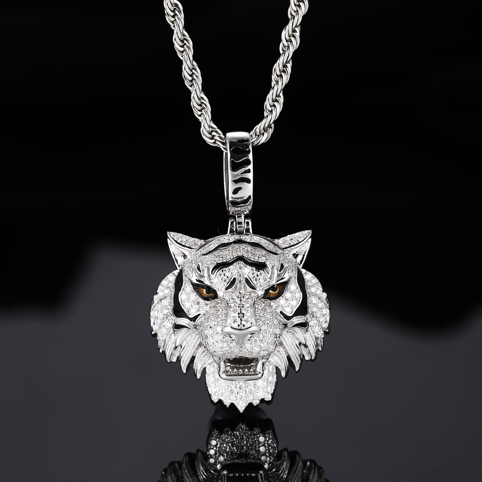 moissanite pendant tiger