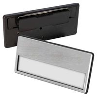 Personnalisé mode bricolage noir découpé plaqué or en forme de dôme fenêtre vierge broche pliante magnétique acrylique nom badge pour les serveurs