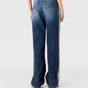 Jeans Personalizados de Alta Calidad con Lavado Desgastado, Adornados con Cadenas y Borlas, Corte Recto - Product Image 4