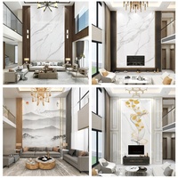 Vente en gros Feuille de PVC haute brillance 1220x2440 1220x2800 2mm 3mm pour mur Panneau de PVC Papier peint 3D en PVC et déco très décorative