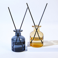 Bouteille de parfum diffuseur de parfum pour voiture en verre rond vide et recyclable, pour senteurs liquides, diffuseur à bâtonnets pour voiture, vente chaude