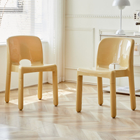 Chaises de Salle à Manger Rustiques Antiques, Style Village, pour Maison ou Restaurant, Mobilier de Salle à Manger Nordique Moderne, Chaises de Table de Luxe Crème en Plastique