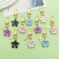 Porte-clés dessin animé Fleur de cerisier - Charme pendentif en métal rose mignon pour sac et clés