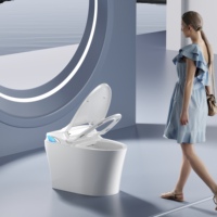 Penjualan terlaris desain Modern Smart Toilet Bidet Sensor kaki Flush kursi panas pengendali jarak jauh masuk tingkat satu potongan keramik putih baru