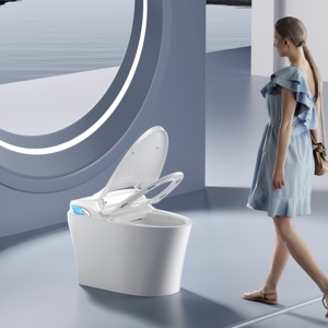 Bán Hot Thiết kế hiện đại nhà vệ sinh thông minh CHẬU VỆ SINH chân cảm biến tuôn ra nước nóng ghế điều khiển từ xa nhập cảnh cấp một mảnh trắng gốm mới - Product Image 5