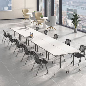 Mesa de Entrenamiento Plegable Huayi, Escritorio de Oficina Móvil, Muebles Modulares para Aula, Material de Panel con Bordes de PVC, Modelo 1915 - Product Image 3