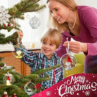 Bulle lumineuse avec bougie LED, verre de noël, ornement en boule chaude