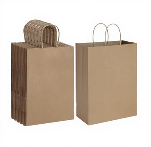 Sac en papier kraft avec poignée, recyclable, respectueux de l'environnement, couleurs pastel macaron, esthétique boutique pour petites entreprises, idéal pour les cadeaux et le shopping - Product Image 4
