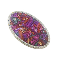 Palette de présentation ovale multicolore pour nail art, bord doré, pour ongles à presser, présentoir de vernis à ongles, fournitures de salon de manucure - Vente chaude