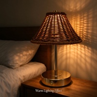 Lampe de table LED sans fil rechargeable à commande tactile, créative, rétro, en métal, à intensité variable, pour chambre à coucher, salon