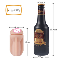 Gelances Masturbation Cup, masturbateur manuel étanche, jouet sexuel pour hommes, facile à nettoyer, en forme de bouteille de bière.