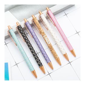 Custom <b>Gold</b>-Finish Click Ballpoint <b>Pens</b> - Creative Promotional Gifts with Logo Printing - Product Image 1