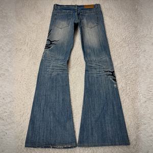 Disai กางเกงยีนส์ขาบานปักลายของชนเผ่าเย็บปักด้วยพลอยเทียมกระเป๋าปักหมุดแบบสั่งทำ - Product Image 2