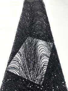 NI.AI Aso Ebi tissu de dentelle africaine tissu de mode dentelle perlée dernier tissu de dentelle pour la fête nigériane 2025 - Product Image 2