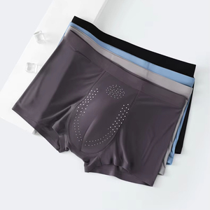 Supporto per la personalizzazione di biancheria intima di seta di ghiaccio senza cuciture Traceless molto sottili Boxer mutande da <span class=keywords><strong>uomo</strong></span> - Product Image 2