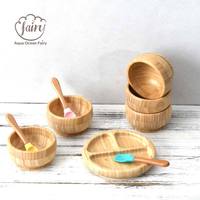Juego de Vajilla de Bambú con Succión de Silicona Antideslizante Ecológica Personalizada, Plato y Tazón para Bebés, Comedor Infantil