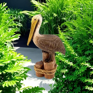 Magnifique statue de pellican en résine brun rustique - Product Image 4