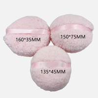 Houppette à poudre surdimensionnée en peluche longue et mignonne avec sangle en ruban, personnalisable avec logo et marque privée