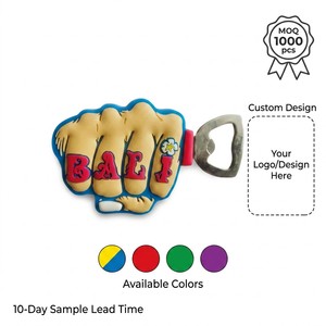 Llavero de goma suave de PVC con diseño de puño, abridor de botellas impermeable, temática anime de <span class=keywords><strong>Bali</strong></span>, recuerdo de viaje, regalo personalizado, novedad de fábrica OEM - Product Image 5