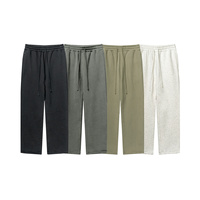 Pantalones Deportivos 345G Talla Americana, Forro Polar, Servicio Personalizado OEM, Logotipo Bordado, Pantalones para Hombre, Color Sólido, Corte Ajustado, Estilo Urbano