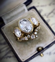Bague Cocktail SA pour Femme, Bijoux Vintage, Grappe Halo, Strass, Alliage, Ovale, Coussin, Styles Mixtes, Vente en Gros, Créez Votre Propre Design
