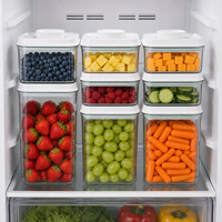 Boîtes de conservation transparentes étanches pour garde-manger, boîte sous vide en plastique, ensemble de contenants de stockage alimentaire hermétiques avec couvercles