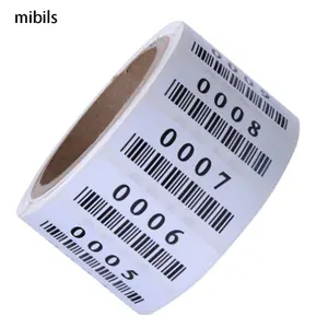 Custom Self Adhesive Paper Printed Sequence Number Sticker Serial Number Barcode Labels