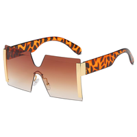 Nouvelles lunettes de soleil européennes et américaines sans monture UV400, monture large tendance et personnalisée pour femmes 5305