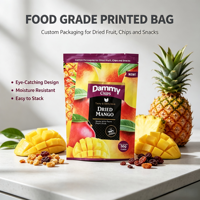 Sacs d'emballage pour collations imprimés sur mesure OEM, impression couleur vive, pochette plate laminée pour l'emballage de fruits secs