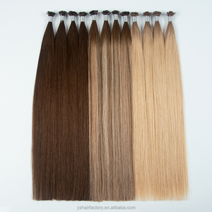 Extensions de cheveux humains à pointe plate bouclée Yuanzhen, double épaisseur, kératine russe, vente en gros d'usine - Product Image 5