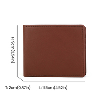 Guangzhou dompet kulit asli pria cokelat Premium buatan tangan dompet kartu kredit pola Logo RFID penutup kancing dompet pendek