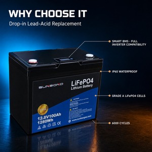Batería LFP de 12.8V 100Ah de Ciclo Profundo, Batería de Litio para Sistema Solar, Carrito de Golf, Respaldo de Energía Portátil, Distribuidor de Almacenamiento de Energía - Product Image 4