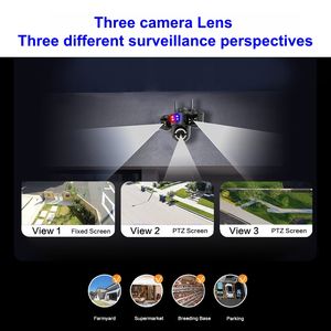 Cámara IP de Seguridad Inalámbrica <span class=keywords><strong>ICSEE</strong></span> de 9MP con Red Wifi, Tres Lentes, Luz Roja y Azul, PTZ para Sistema de Vigilancia Doméstica - Product Image 3