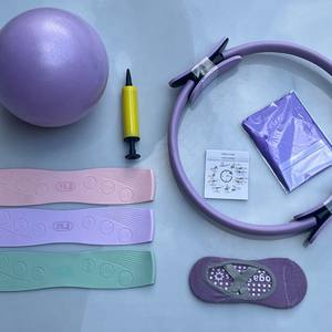 <span class=keywords><strong>Roga</strong></span> Pilates Circle Juego de siete piezas Bandas DE ASISTENCIA elásticas Bandas de resistencia de silicona Calcetines de yoga Bola de tubo de yoga Maternidad Lavable - Product Image 3