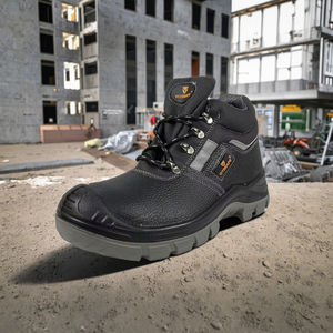 Botas de trabajo con puntera de acero y placa de entresuela de PU, zapatos de seguridad de cuero de vaca impermeables para invierno y otoño, novedad en stock - Product Image 1