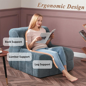 Fauteuil de salon rembourré en mousse, assise en peluche douce pour adultes et enfants, usage intérieur - Product Image 3