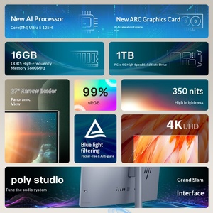 एचपीएस स्टार स्टूडियो x <span class=keywords><strong>27</strong></span> हाई-डेफिनिशन ऑल-इन-वन कंप्यूटर, <span class=keywords><strong>27</strong></span>-इंच स्क्रीन इनटेल कोर अल्ट्रा5/7 ddr5 राम, m.2 एसएसडी कार्यालय बैठक - Product Image 2